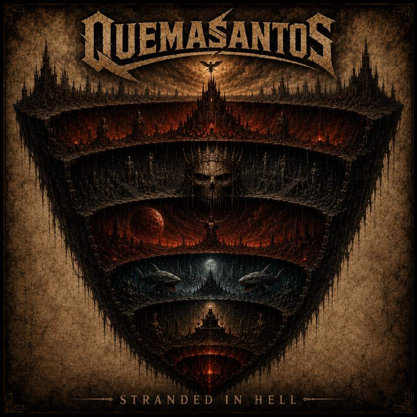 Quemasantos cover of upcoming album 'Stranded In Hell'