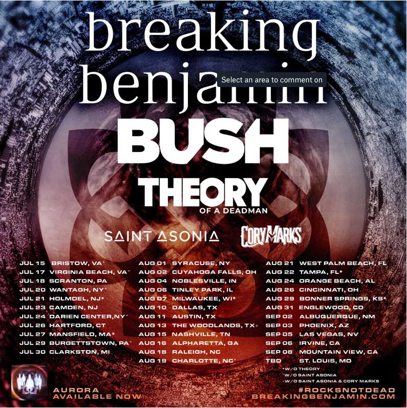 breaking benjamin tour opening act