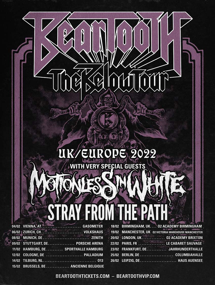 Beartooth & Motionless In White European UK 2022 tour | NextMosh