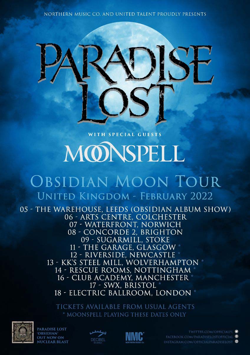 paradise lost european tour 2022