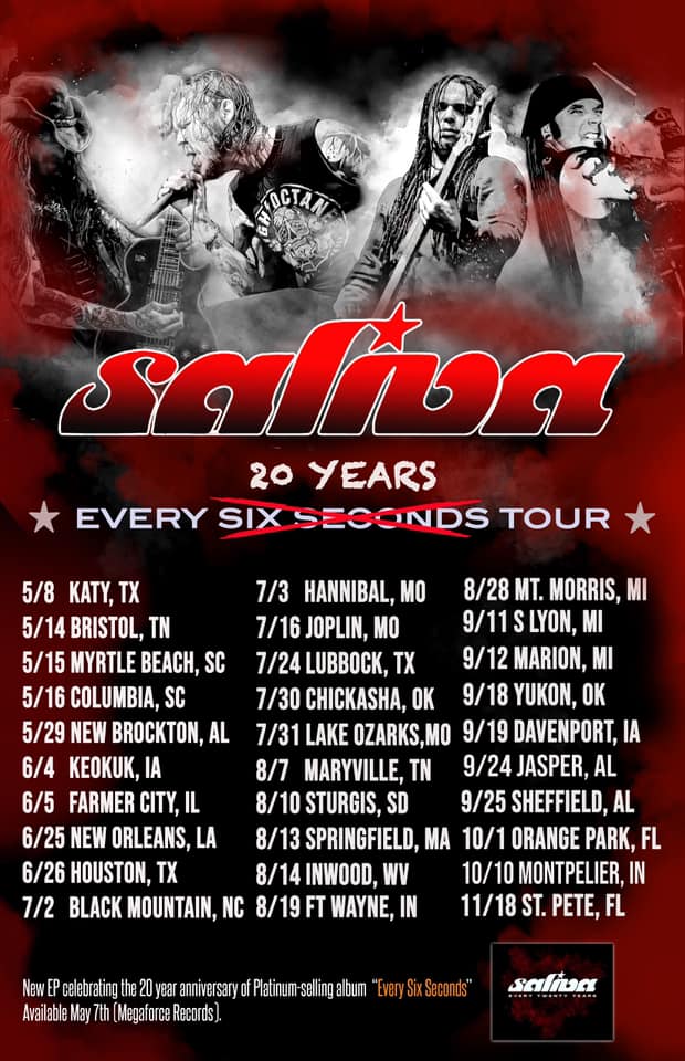 saliva tour dates