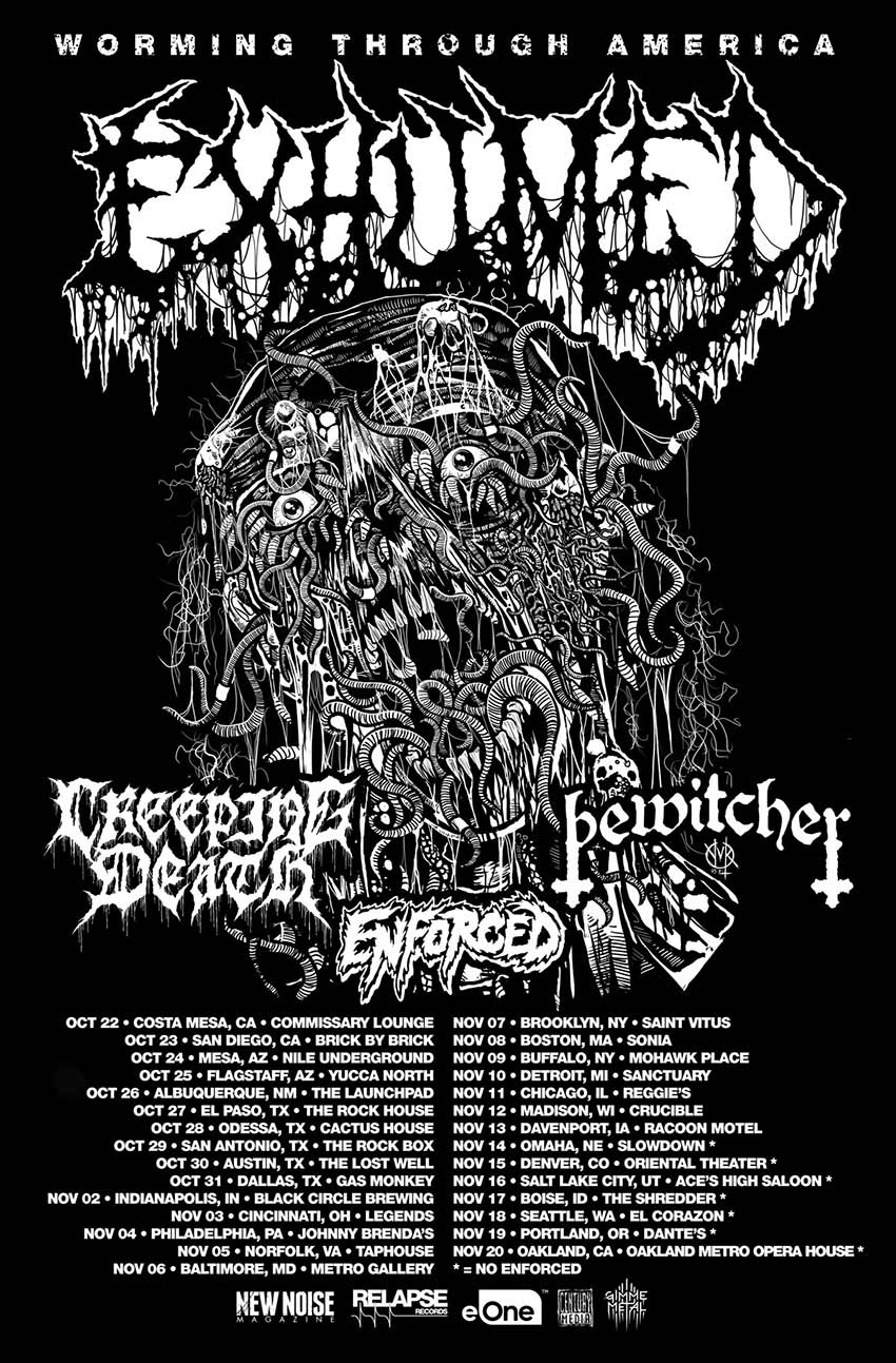 Exhumed, Creeping Death, Bewitcher & Enforced US tour | NextMosh