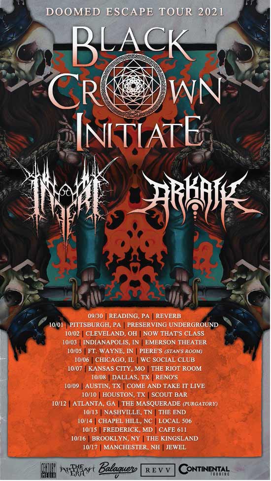 Black Crown Initiate announce Doomed Escape Tour 2021 | NextMosh
