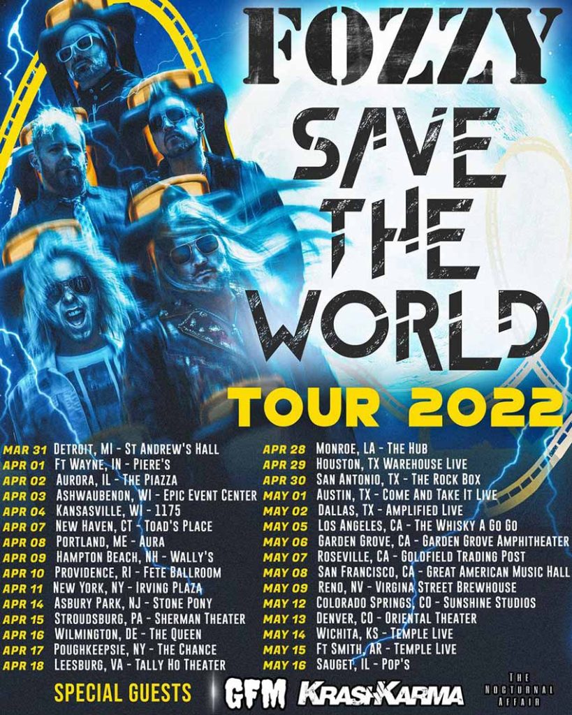 fozzy save the world tour 2022