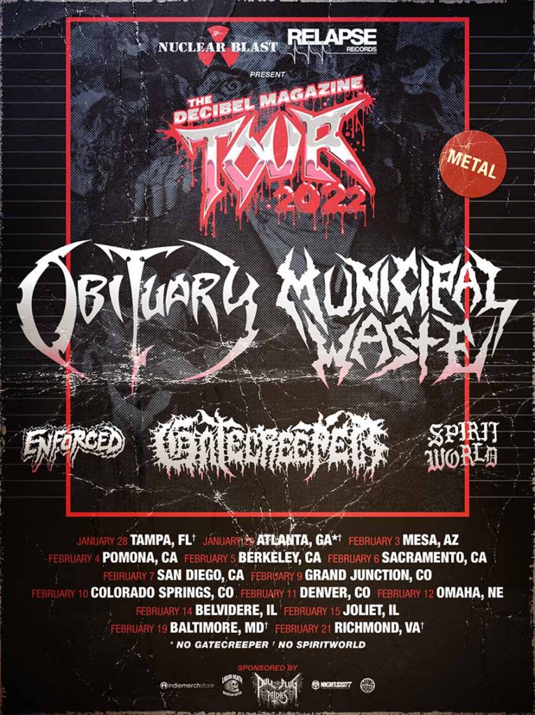 Obituary, Municipal Waste, Gatecreeper, Enforced tour | NextMosh