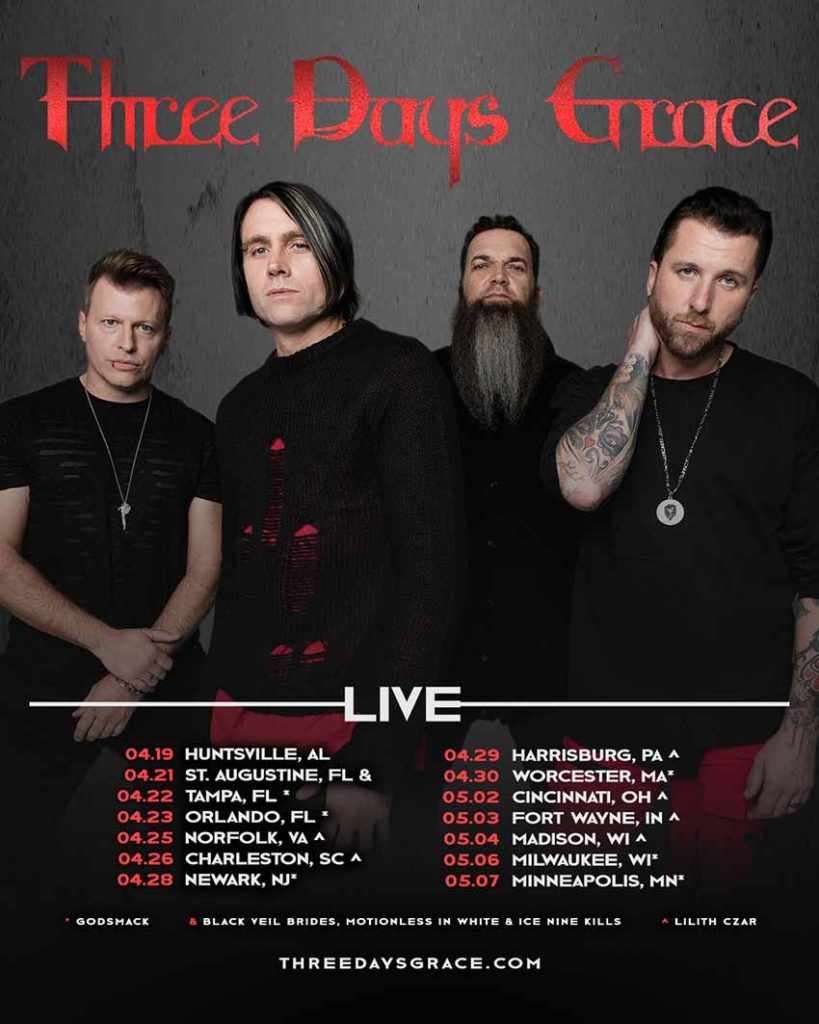 Three Days Grace announce U.S. spring 2022 tour dates NextMosh