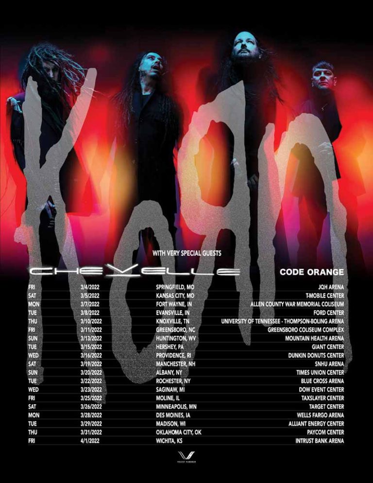 Korn announce 2022 U.S. tour w/ Chevelle & Code Orange NextMosh
