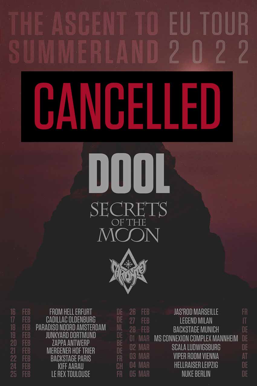 DOOL Secrets of the Moon cancel tour