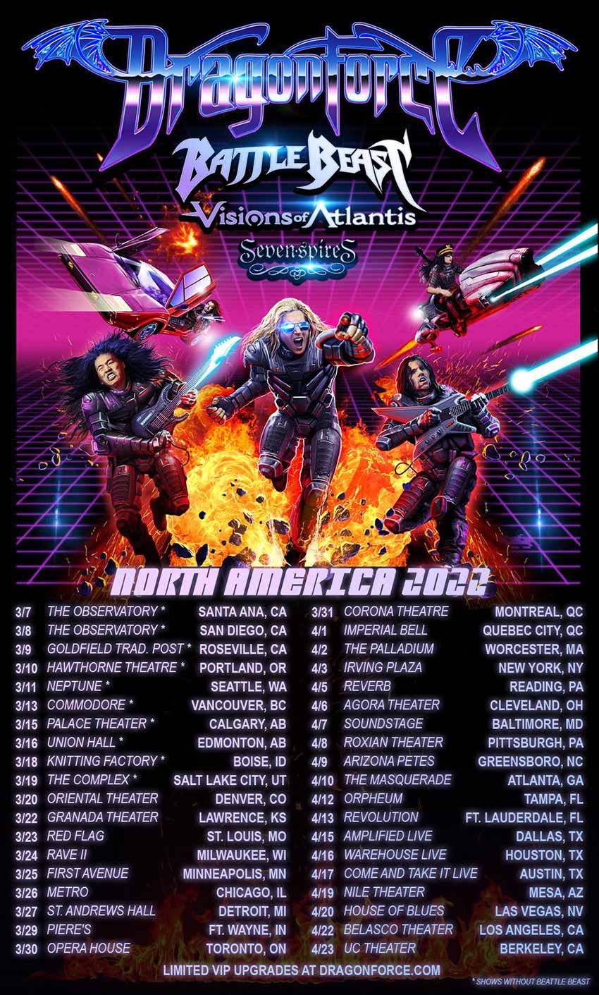 DragonForce North American tour dates 2022