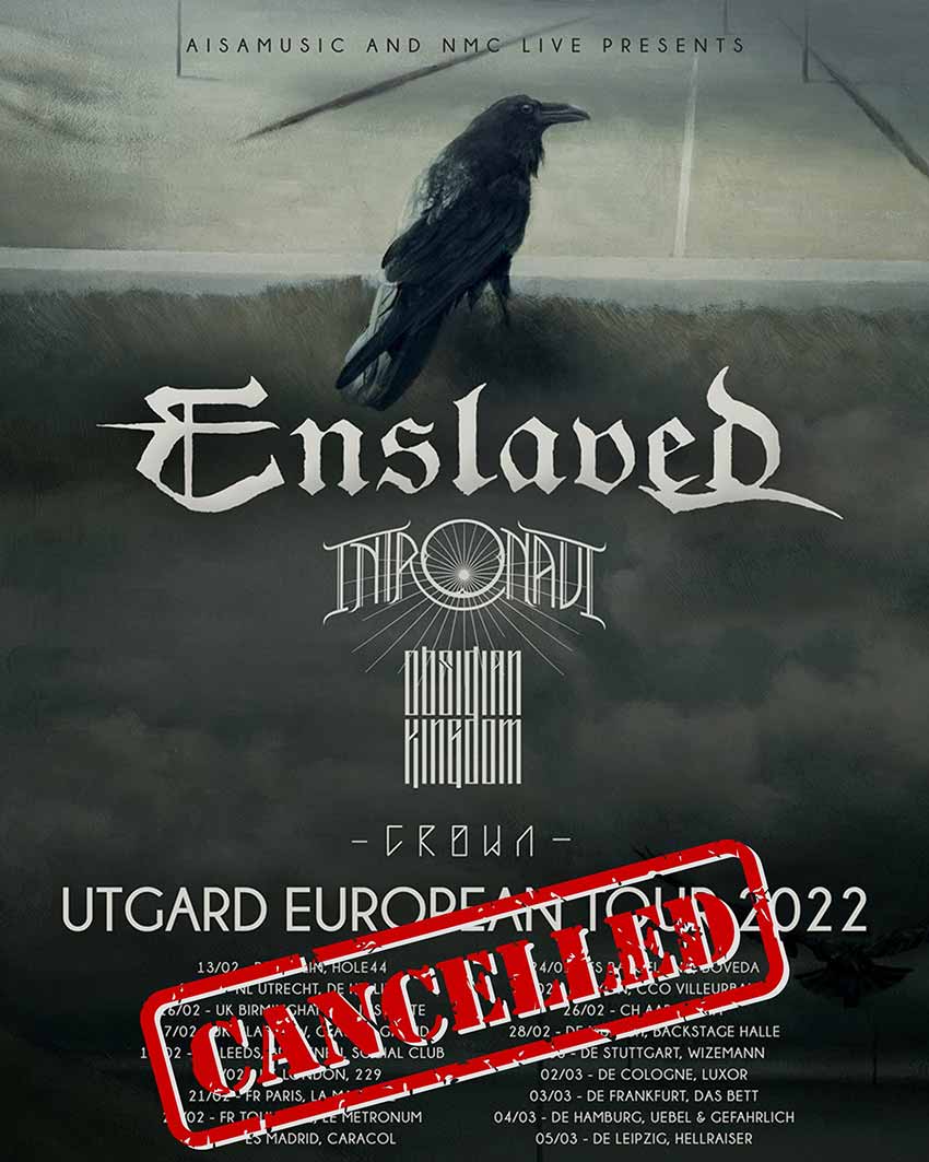 Enslaved Europe UK 2022 tour cancelled