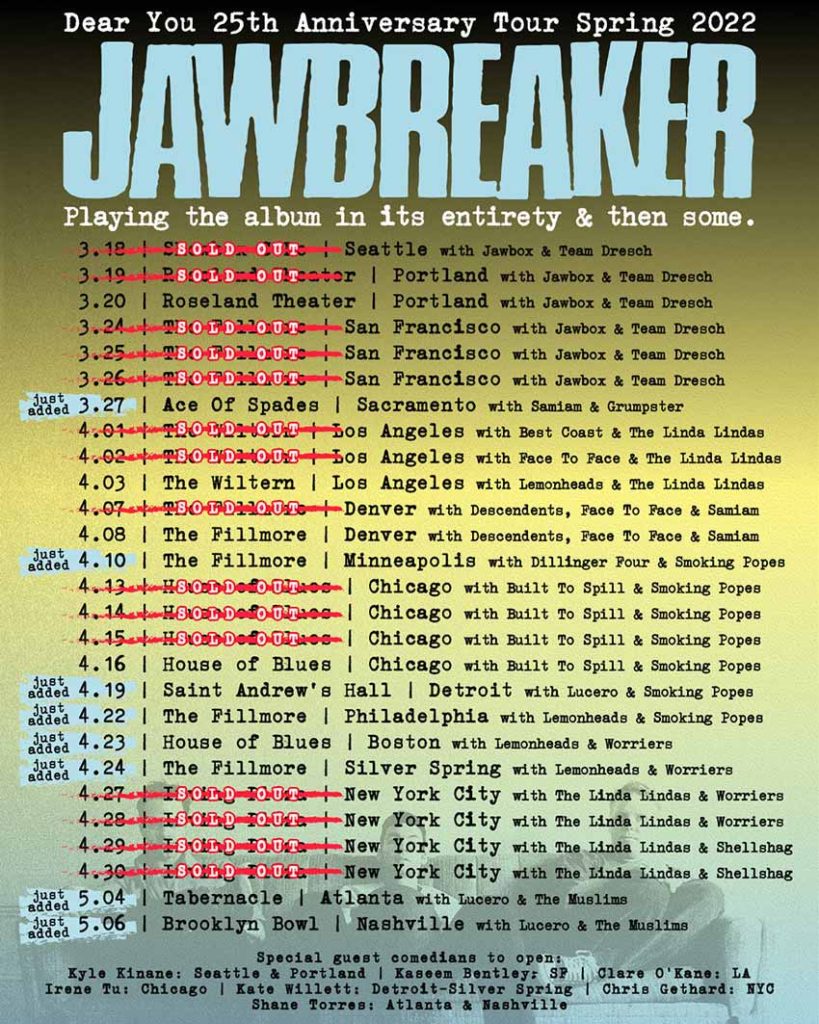 Jawbreaker expand ‘Dear You’ 25th anniversary tour NextMosh