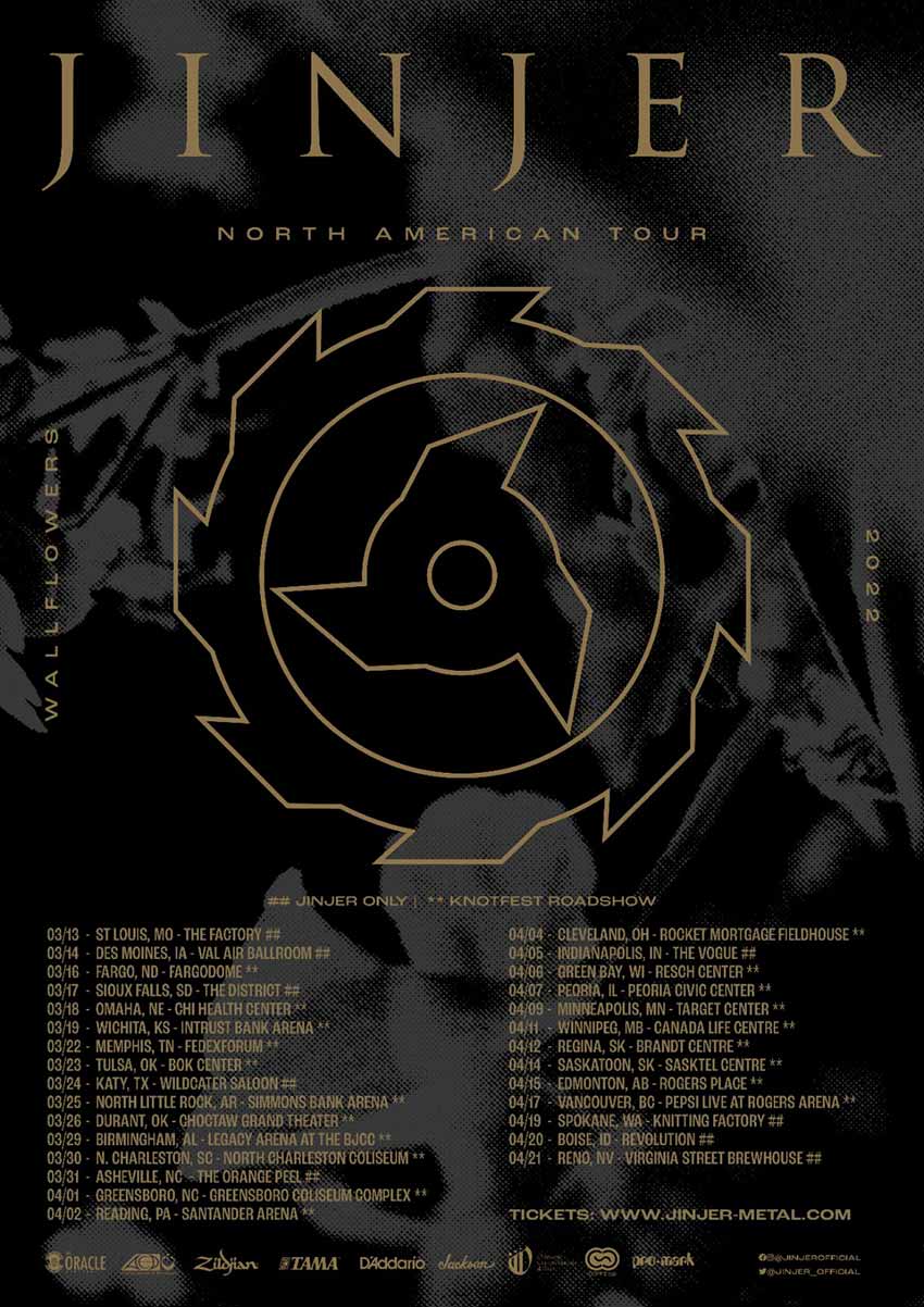 Jinjer North American tour dates 2022