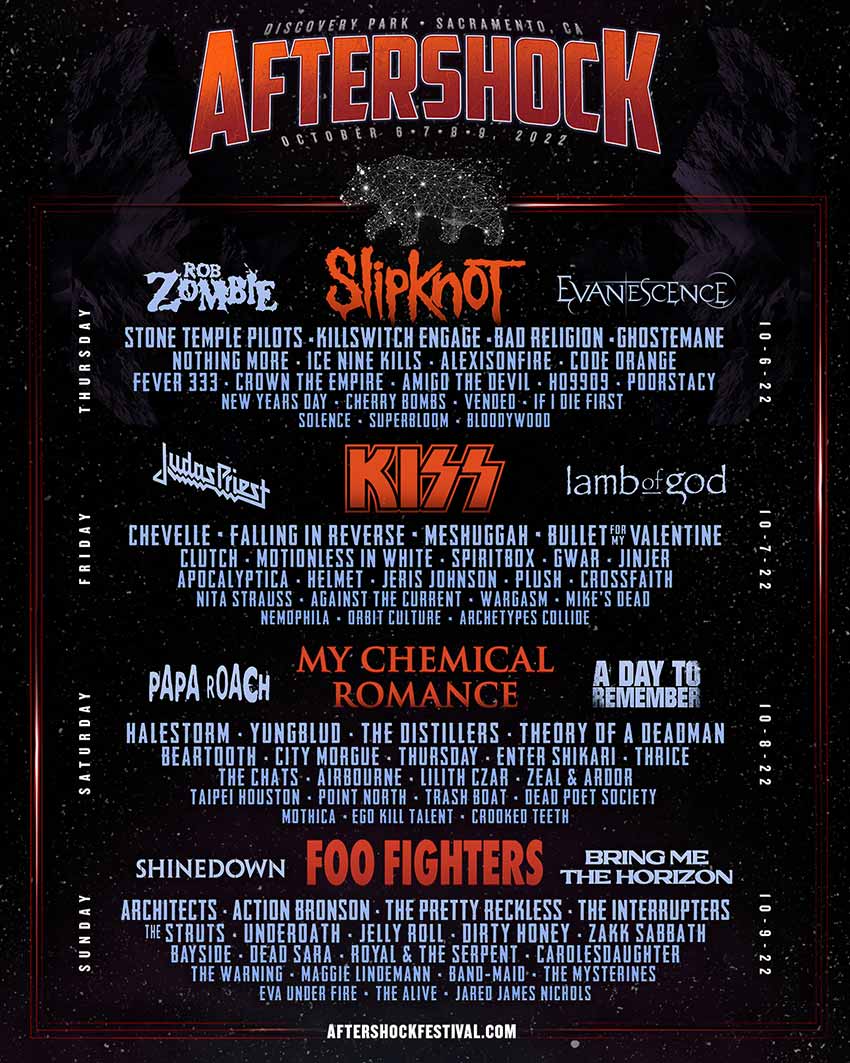 Aftershock Festival 2022 official flyer