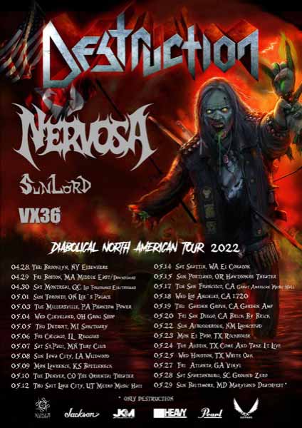Destruction tour dates 2022
