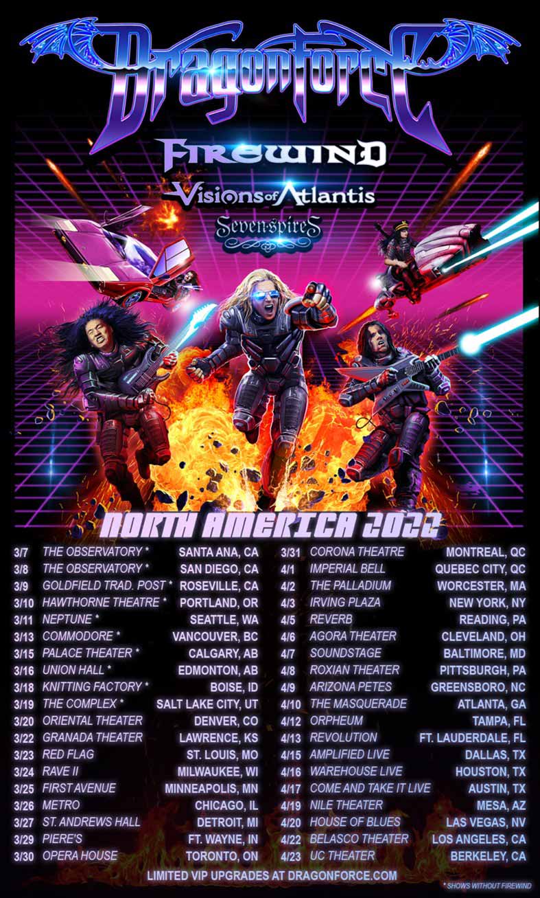 DragonForce updated 2022 tour flyer