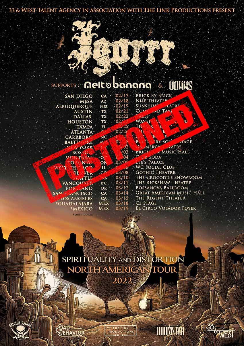 Igorrr postpones tour dates