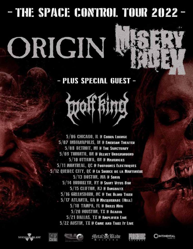 Origin & Misery Index announce tour dates w/ Wolf King NextMosh