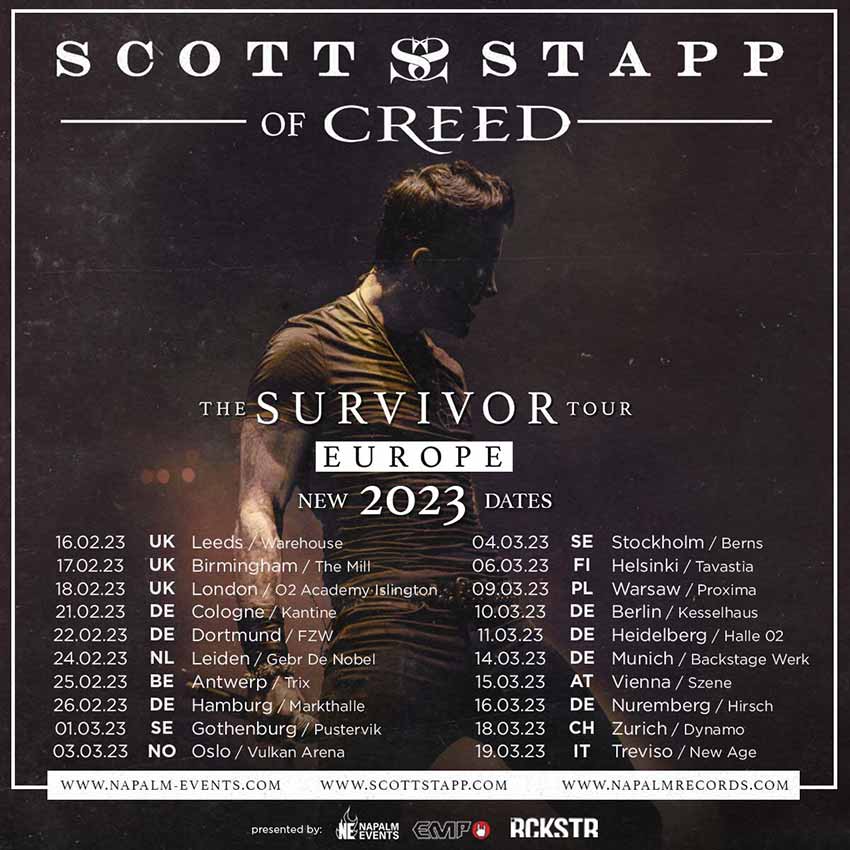 Scott Stapp European Survivor tour 2023