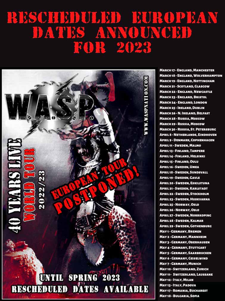 WASP 2023 European tour dates