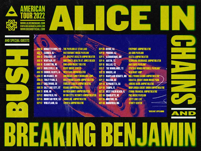Alice In Chains Breaking Benjamin Bush tour
