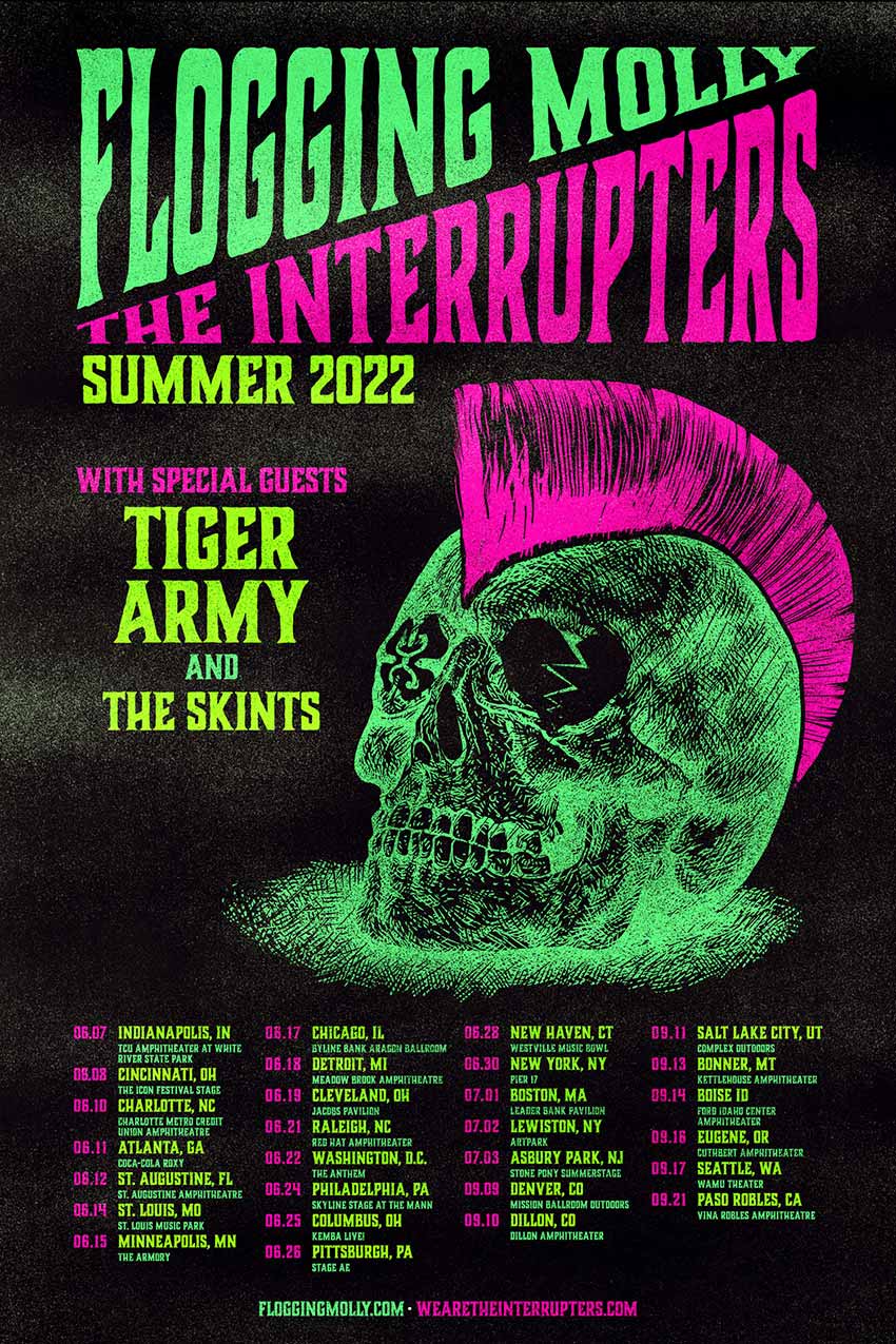 Flogging Molly The Interrupters tour 2022