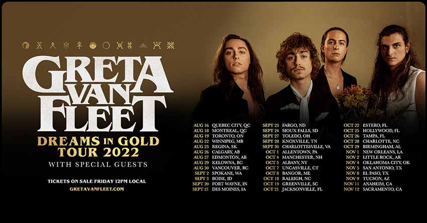 Greta Van Fleet tour dates 2022