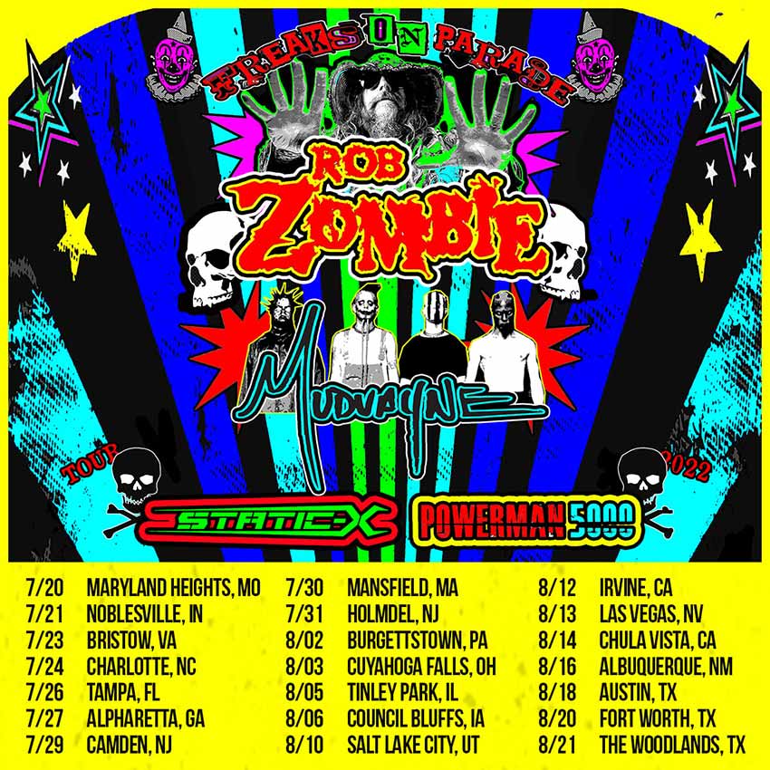 Freaks On Parade Tour 2022 Mudvayne Zombie
