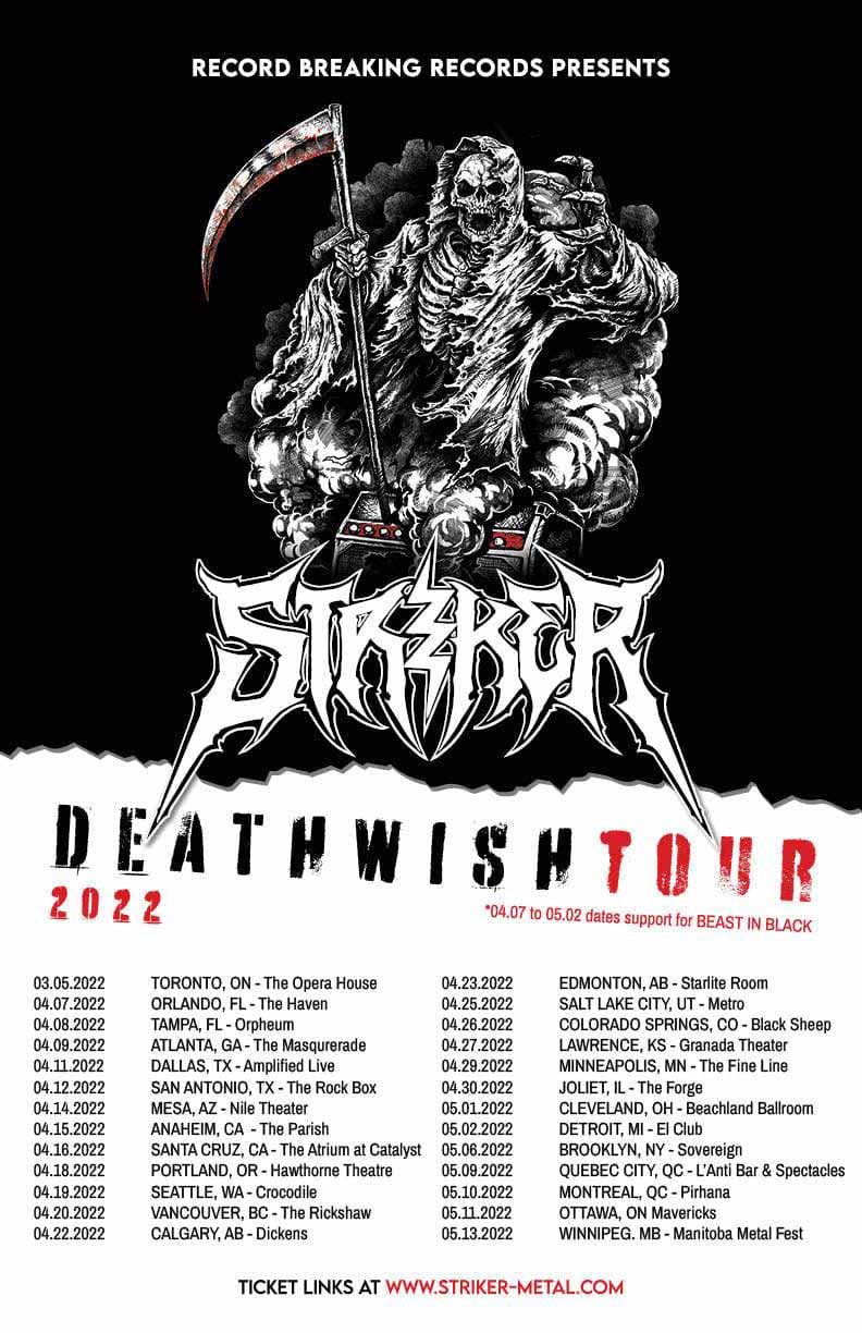 Striker North American tour dates 2022