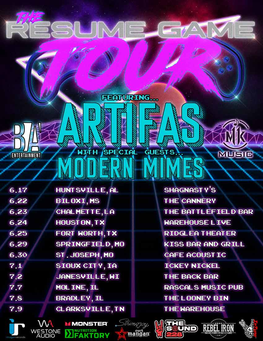 Artifas Modern Mimes 2022 tour dates live