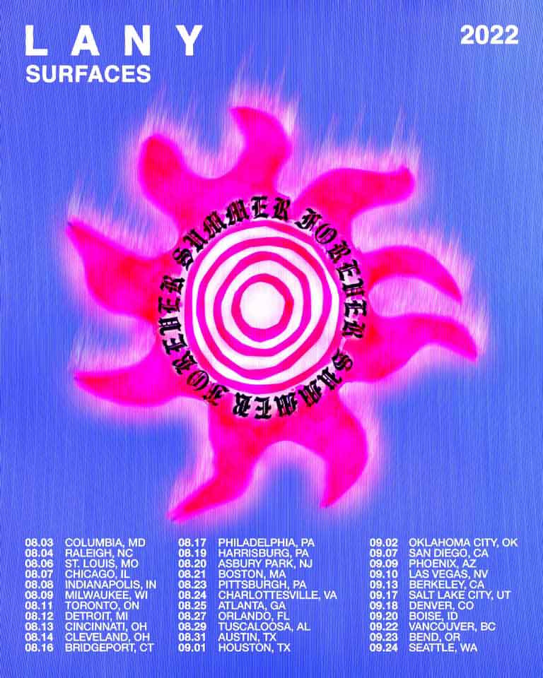 LANY Surfaces tour dates 2022