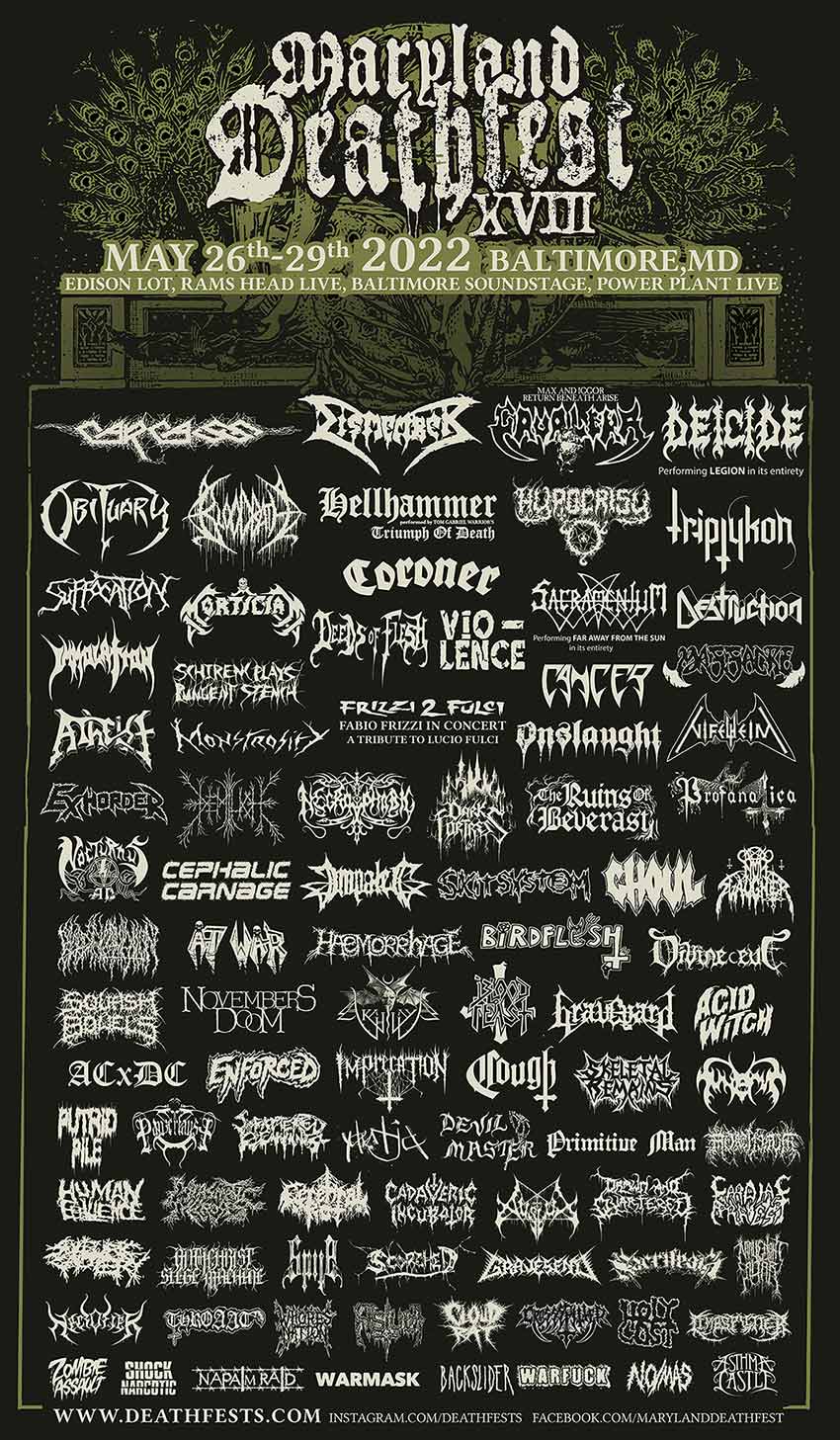 Maryland Deathfest MDF 2022 final lineup