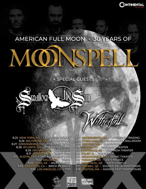 Moonspell Swallow the Sun tour dates 2022
