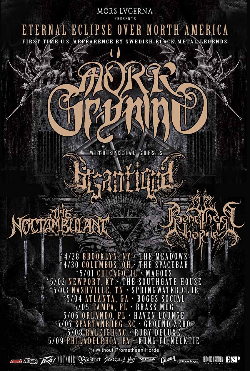 Mork Gryning updated USA tour dates 2022