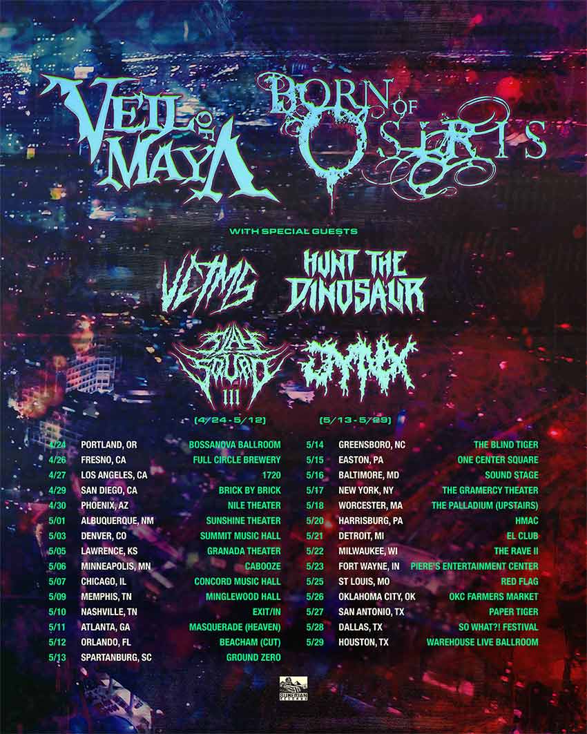 Veil of Maya Born of Osiris tour dates 2022