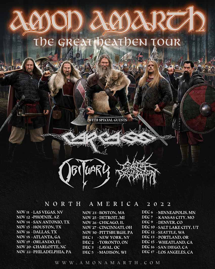 Amon Amarth USA tour dates 2022