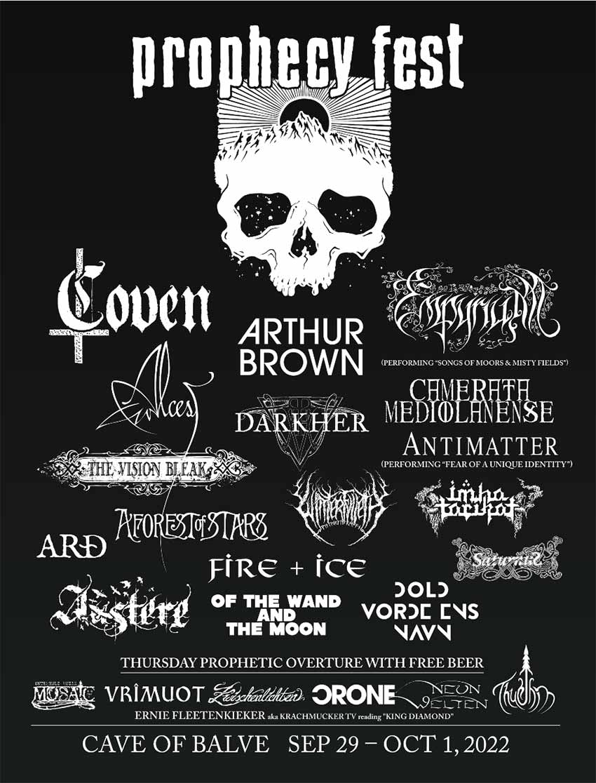 Prophecy Fest 2022 updated flyer