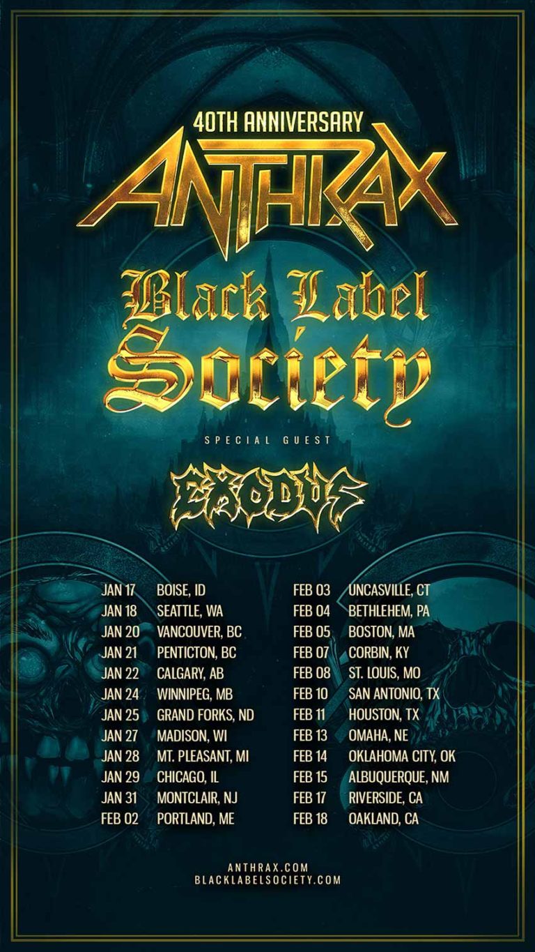 Anthrax, Black Label Society & Exodus tour dates 2023 NextMosh