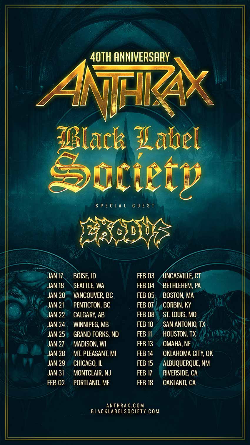 Anthrax Black Label Society tour dates 2023