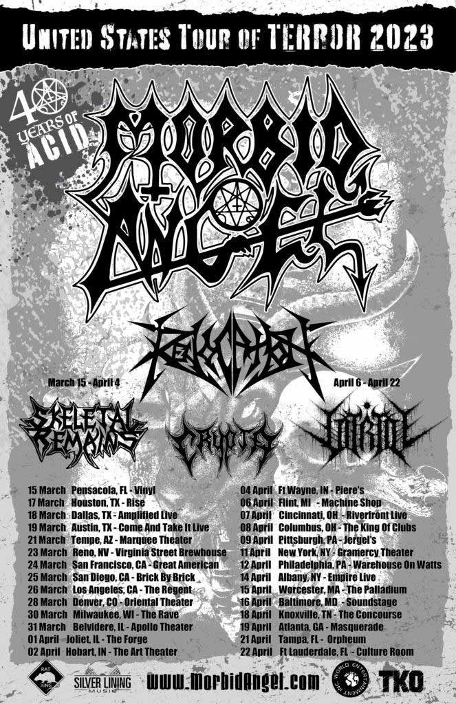 Morbid Angel Revocation tour dates 2023