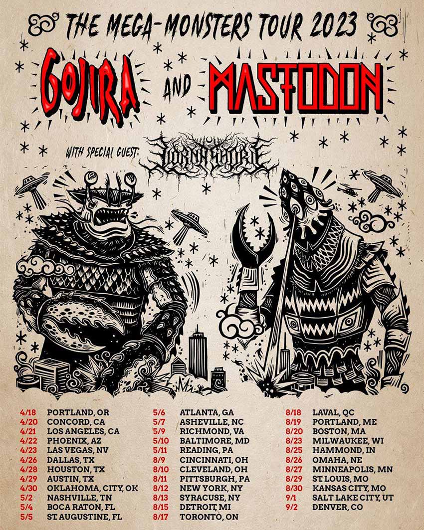 Mastodon Gojira North American tour 2023