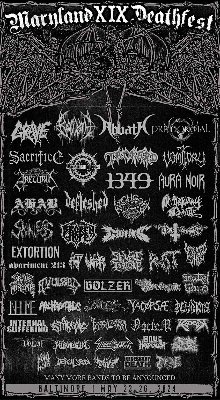 Maryland Deathfest MDF 2024 flyer