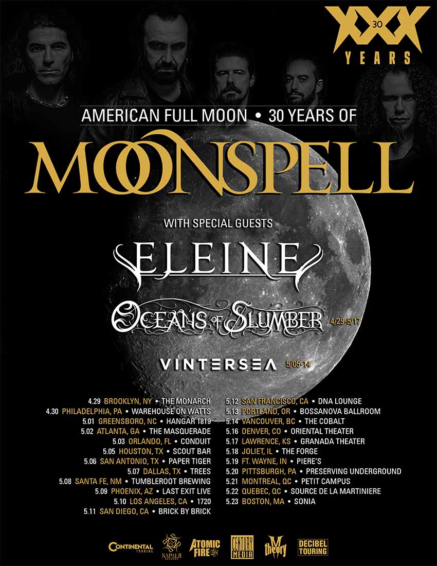 Moonspell tour dates for 2023