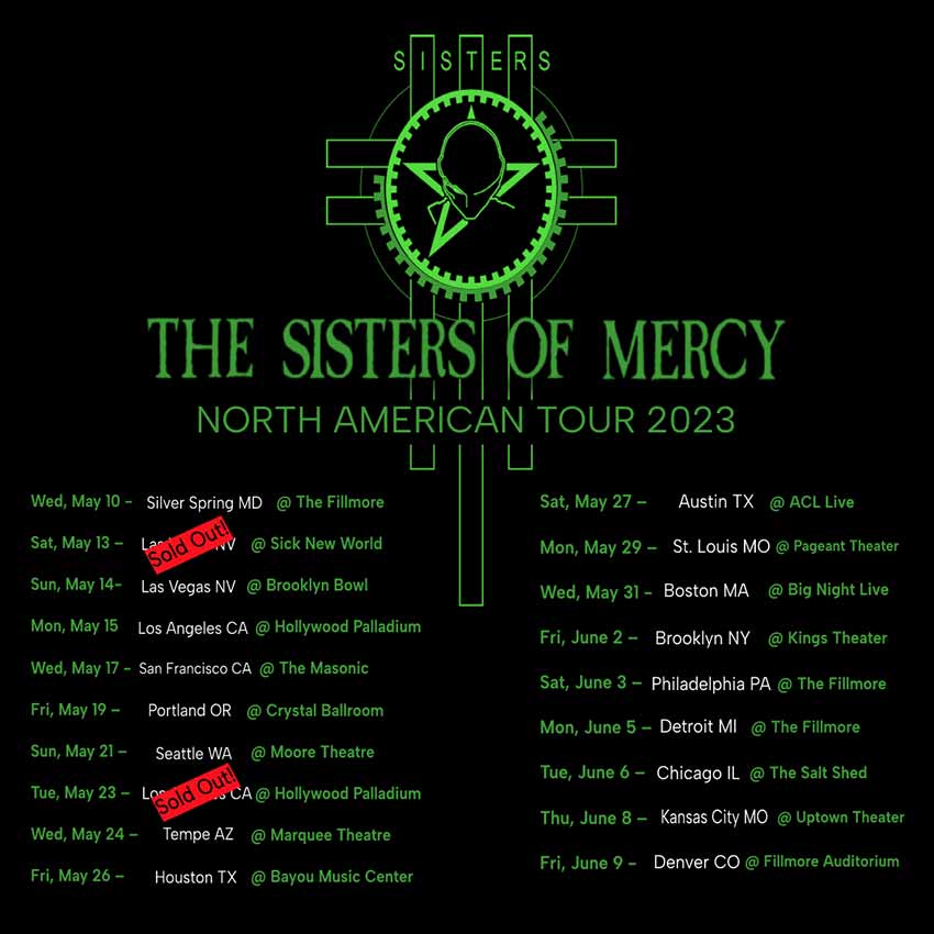The Sisters of Mercy tour dates for 2023