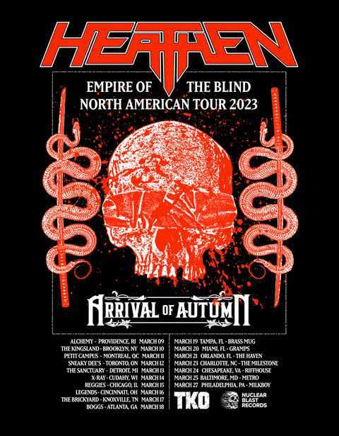 Heathen tour dates North America 2023