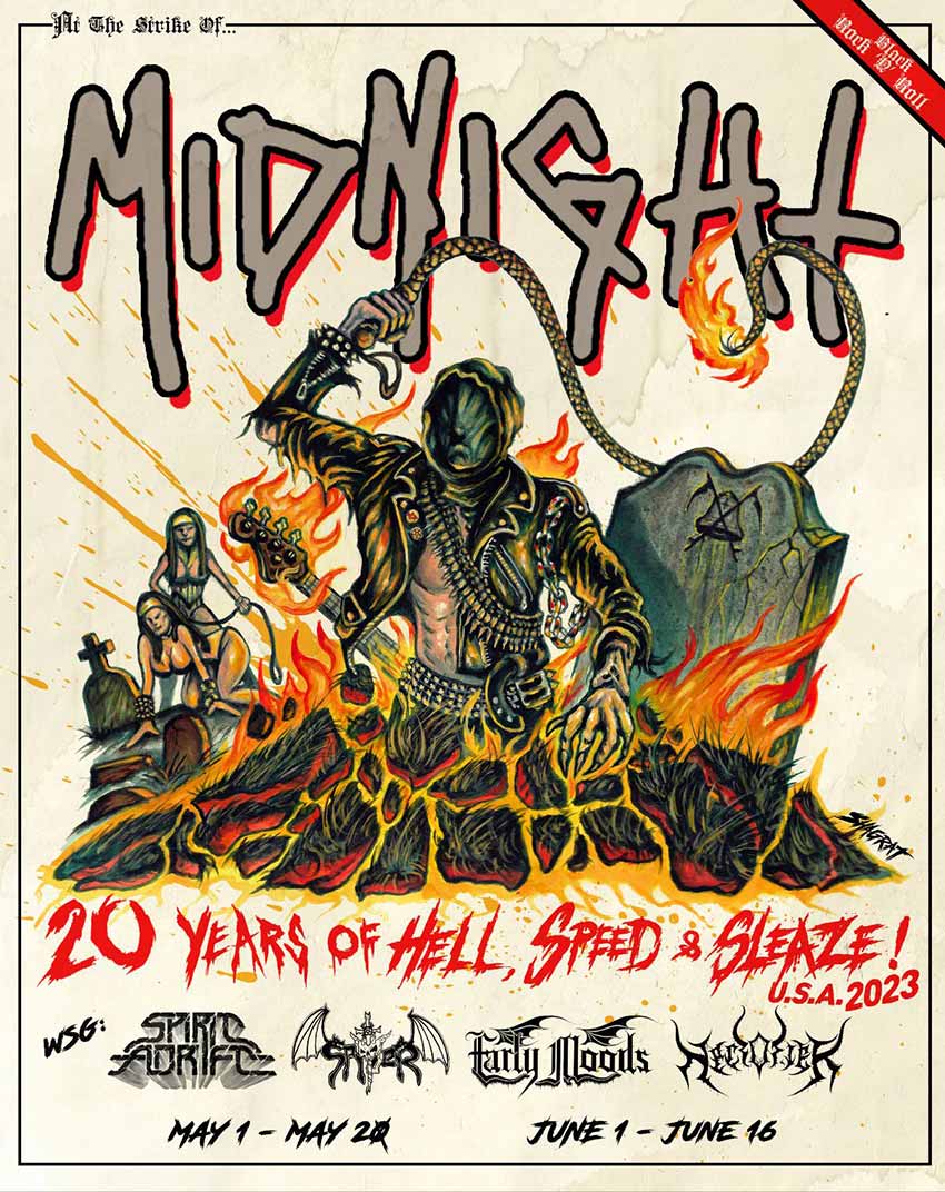 Necrofier Midnight tour dates for 2023