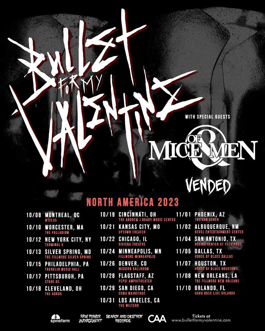 Bullet For My Valentine tour dates for 2023