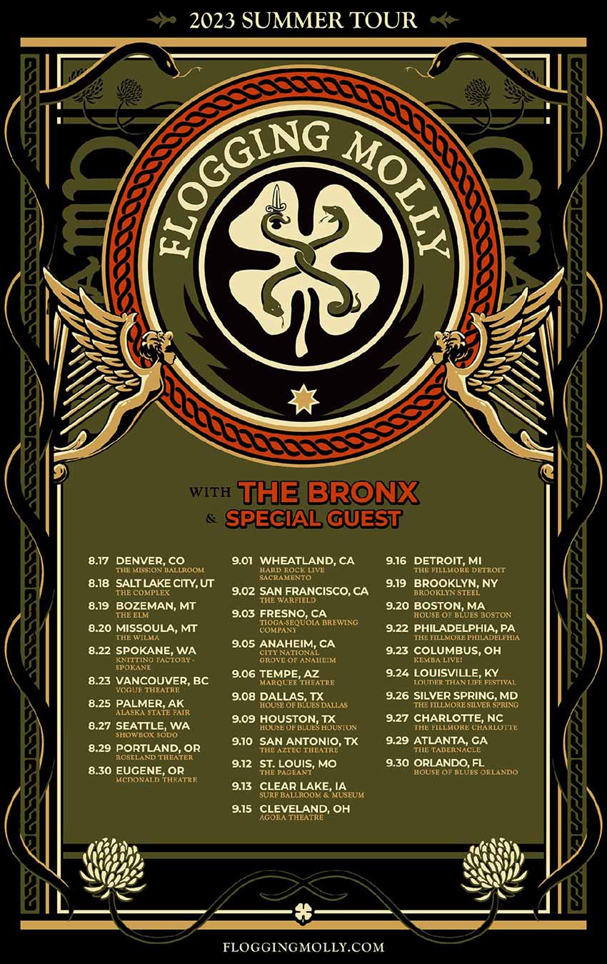 Flogging Molly and The Bronx going on 2023 tour dates