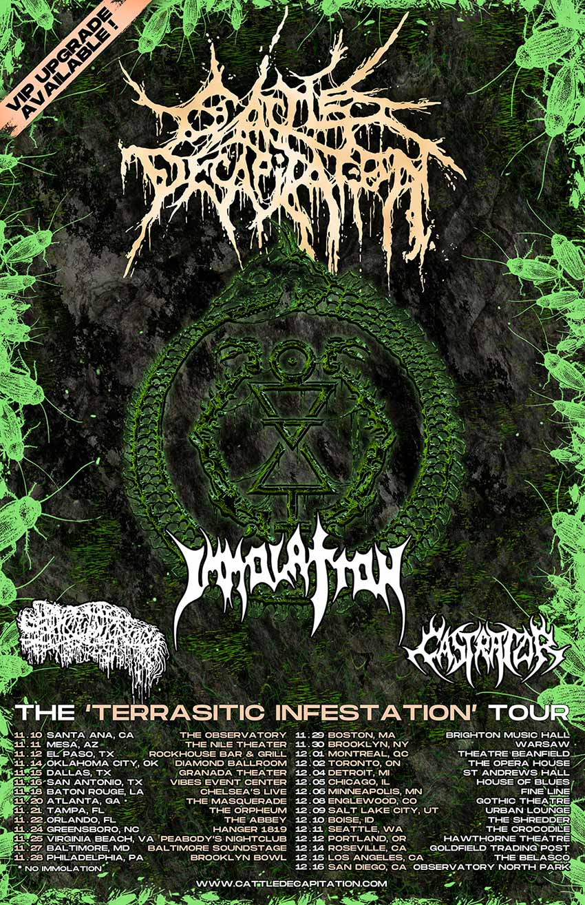 Cattle Decapitation new tour dates Immolation