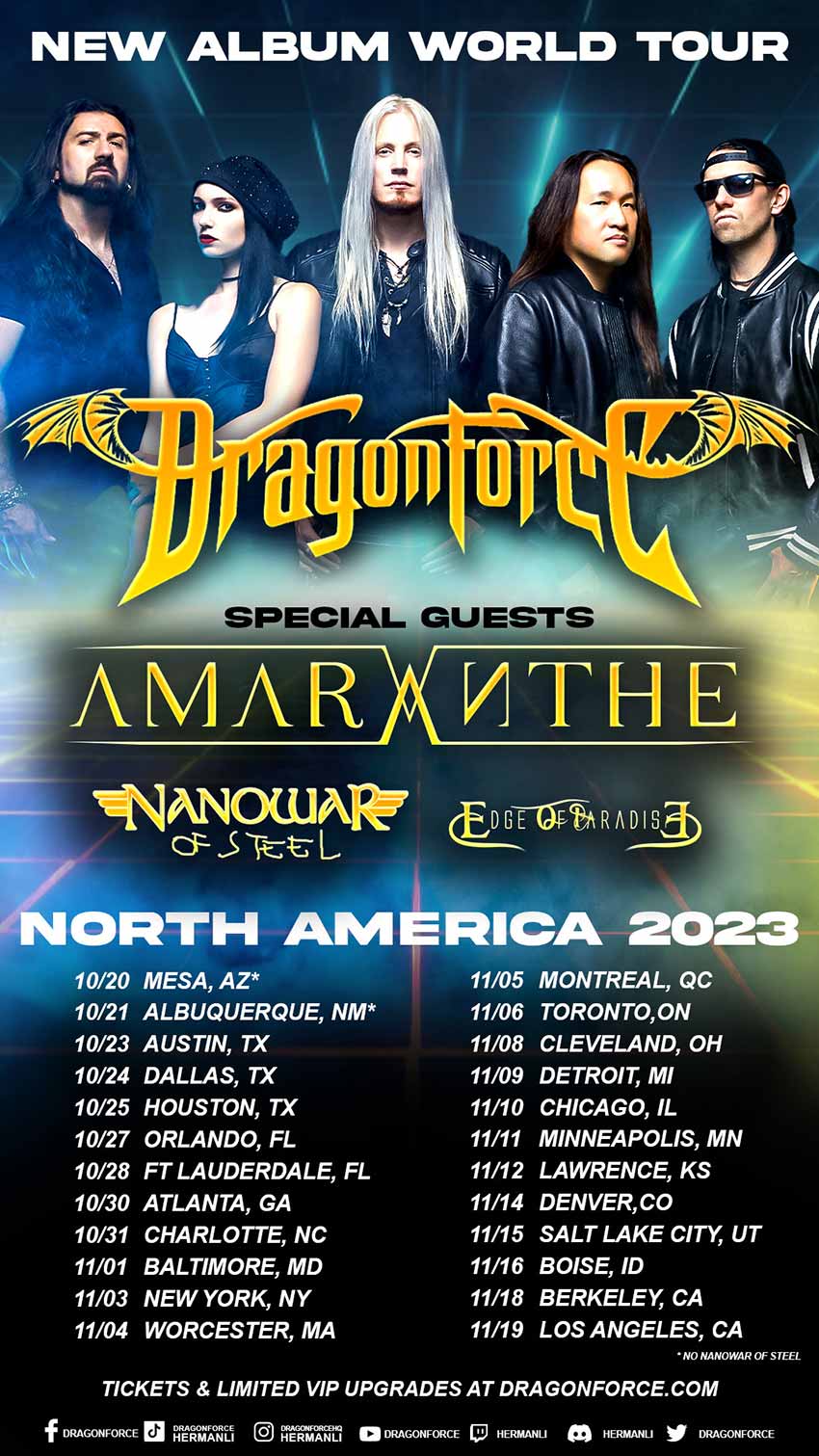 DragonForce tour dates 2023
