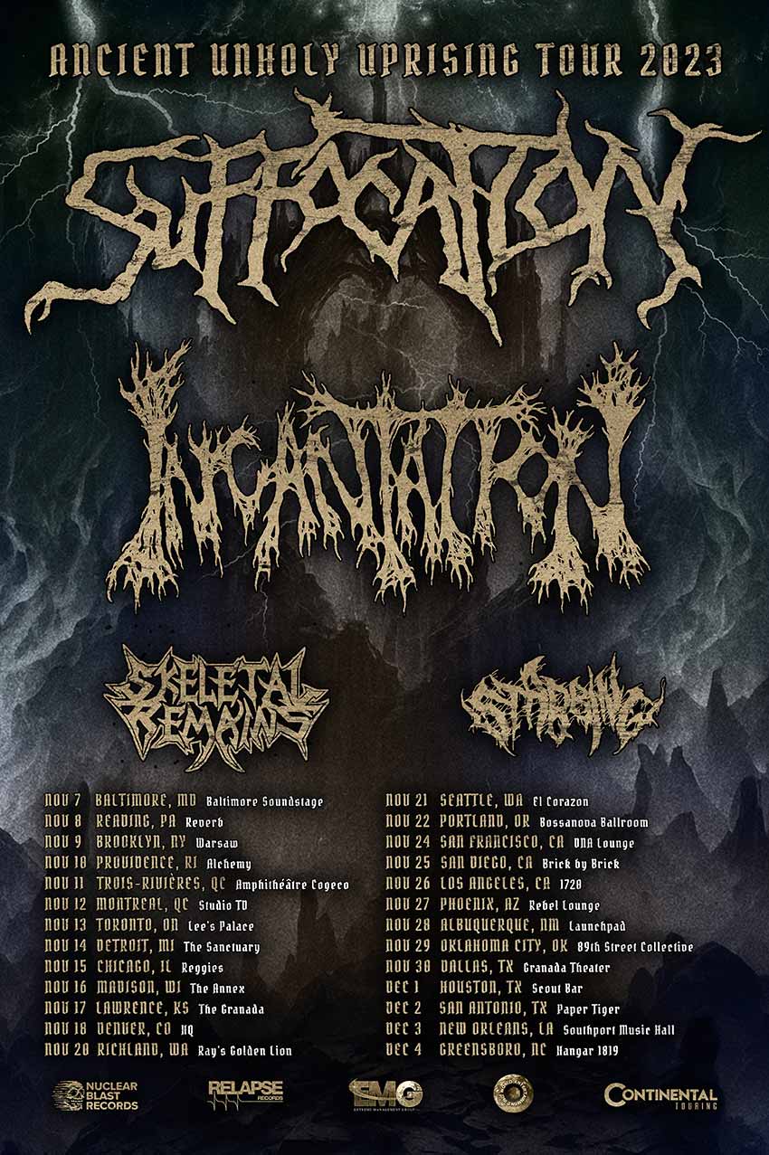 Suffocation Incantation tour dates for 2023